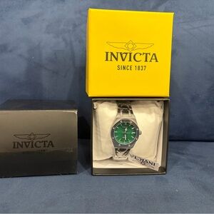 Invicta Green Dial Silver Watch